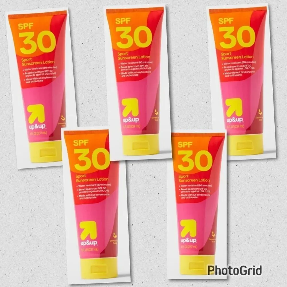 NWT 5 Pack up&up 8oz Sport Sunscreen Tan Lotion SPF 30 Whole Body Application